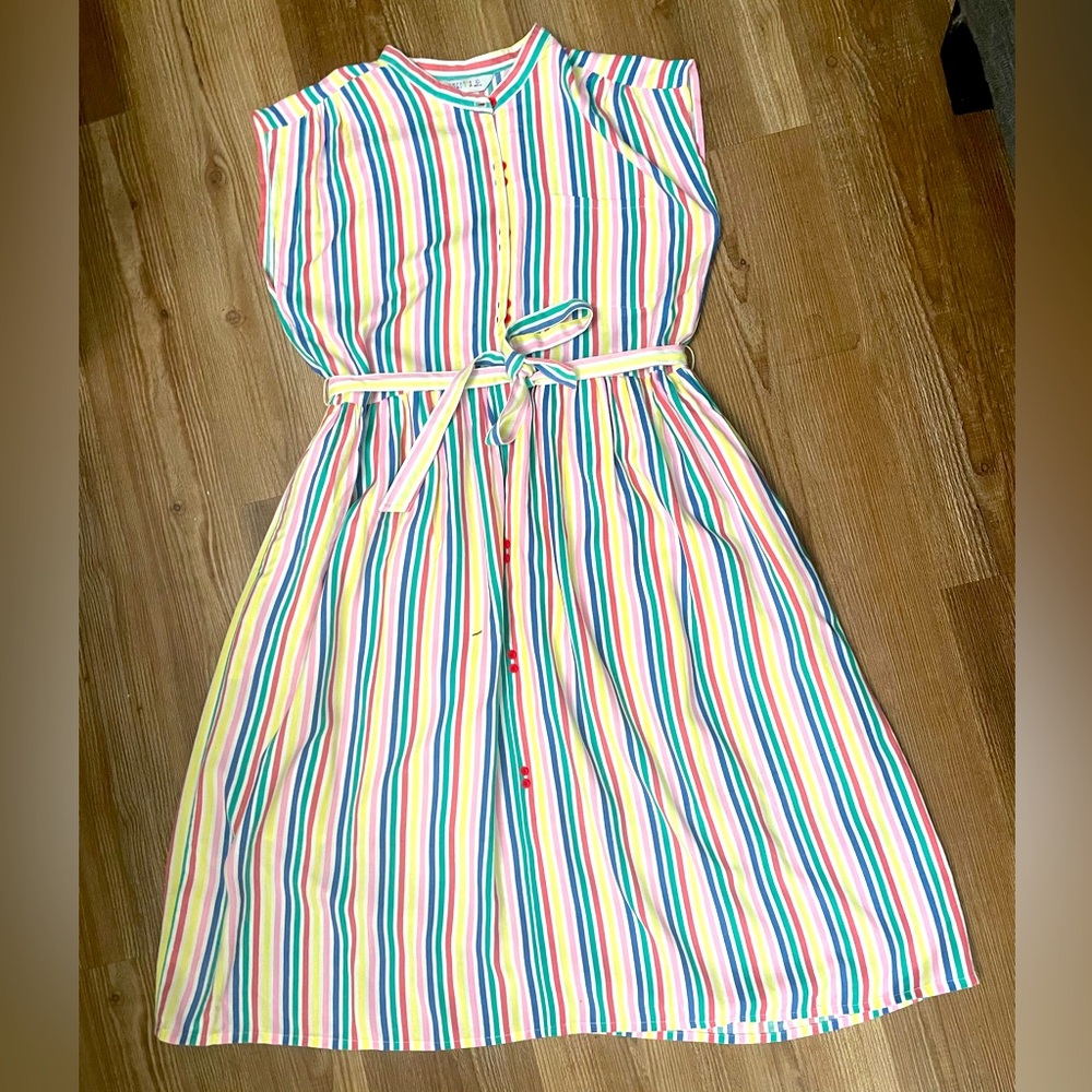 Colorful Striped Midi Dress